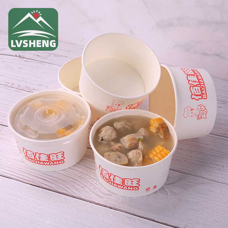 350ml Kraft Paper Soup Salad Bowl With Lid