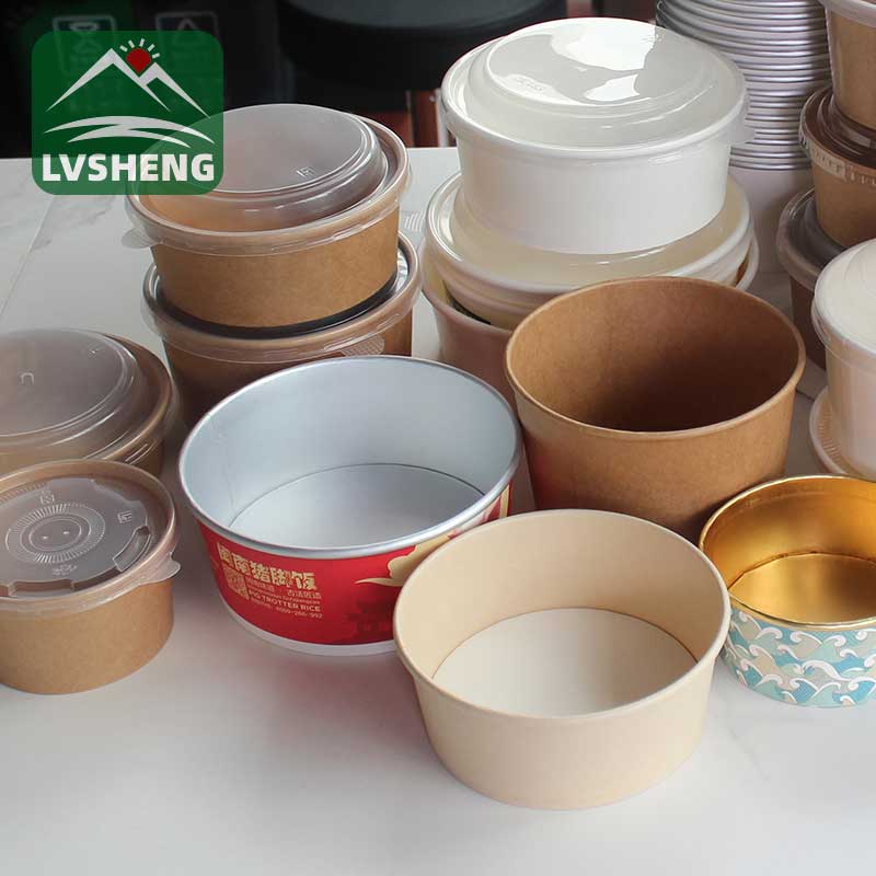 High Quality Kraft Pla Paper Salad Bowl Disposable